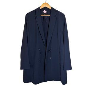 Lafayette 148 Perre Finesse Blazer Jacket Womens Size XL Minimalist Capsule Navy